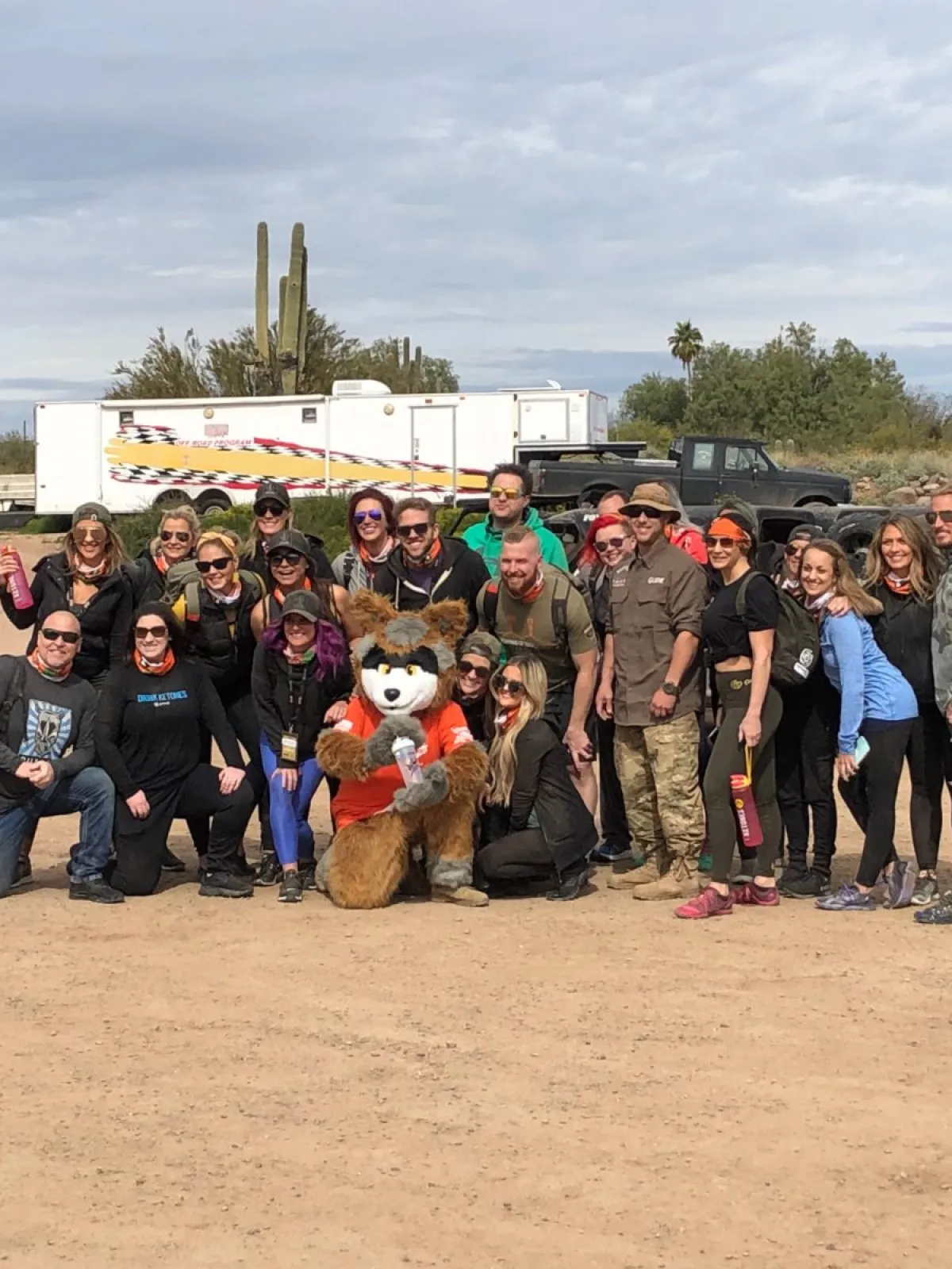 Sunny the Desert Wolf with a Corporate Group