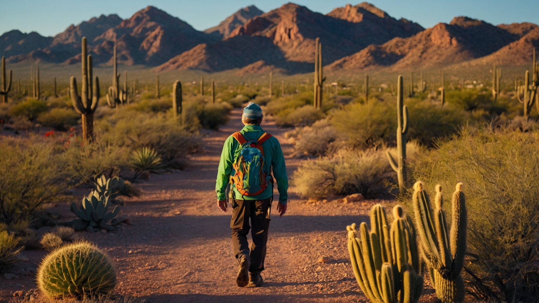 Desert fashion hiking