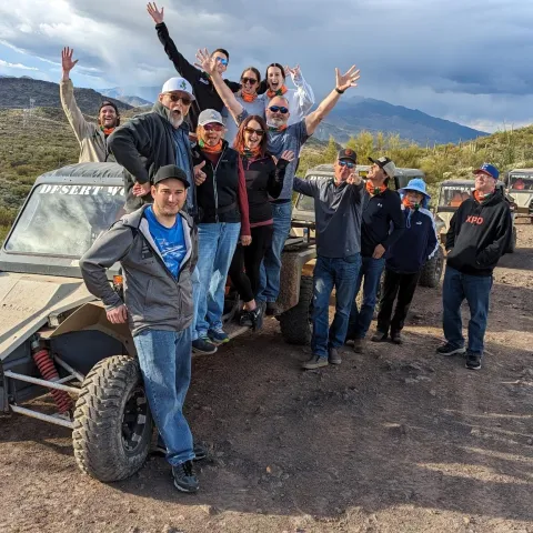 Desert Wolf Tours hosting a Scottsdale bachelor party on a ATV tour.