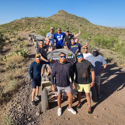 Scottsdale Bachelor Party on an ATV tour with Desert Wolf Tours
