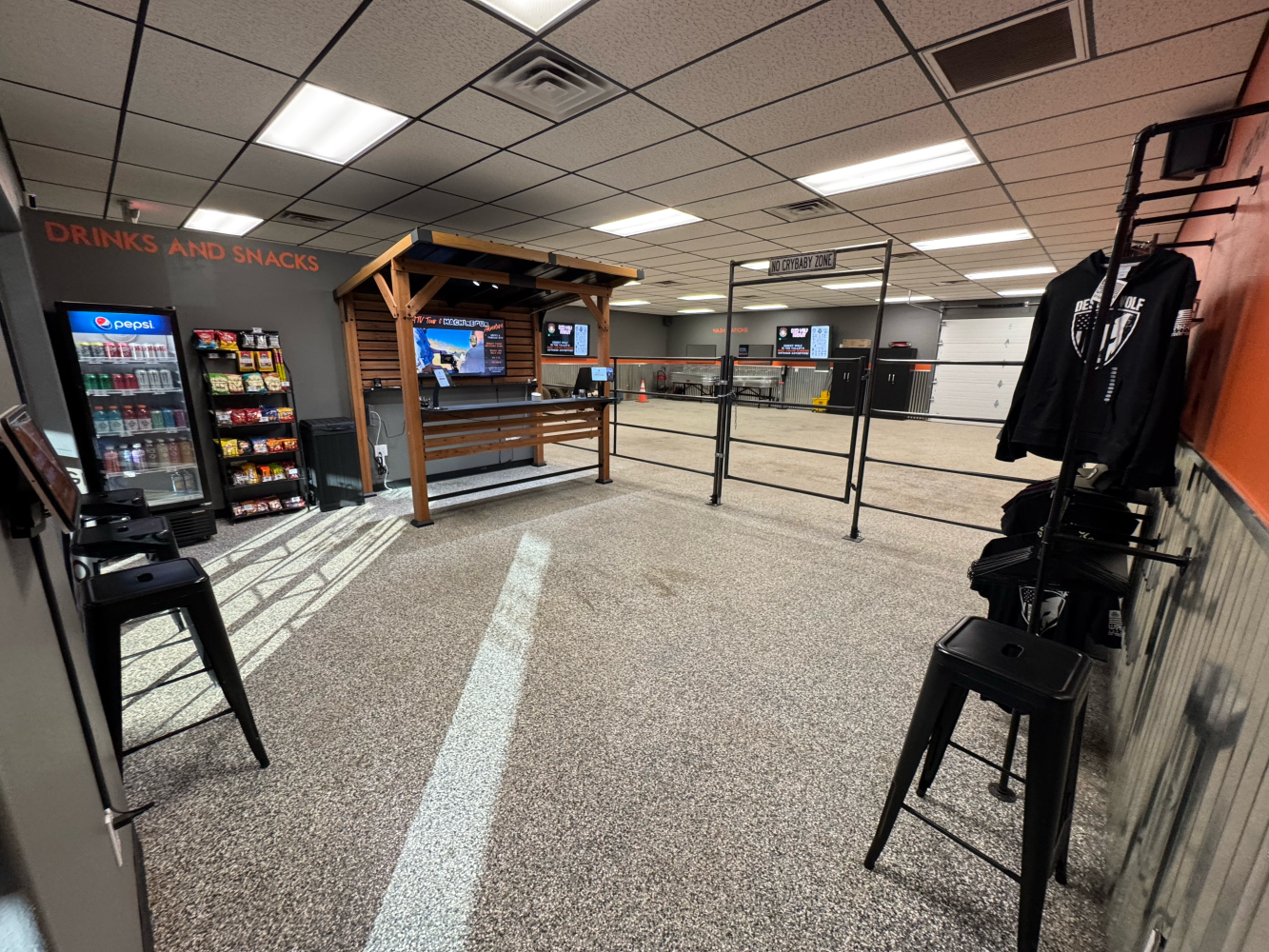Desert Wolf's Wolf Den tour departure location with electronic check in, clean restrooms, snacks, drinks and Desert Wolf swag.